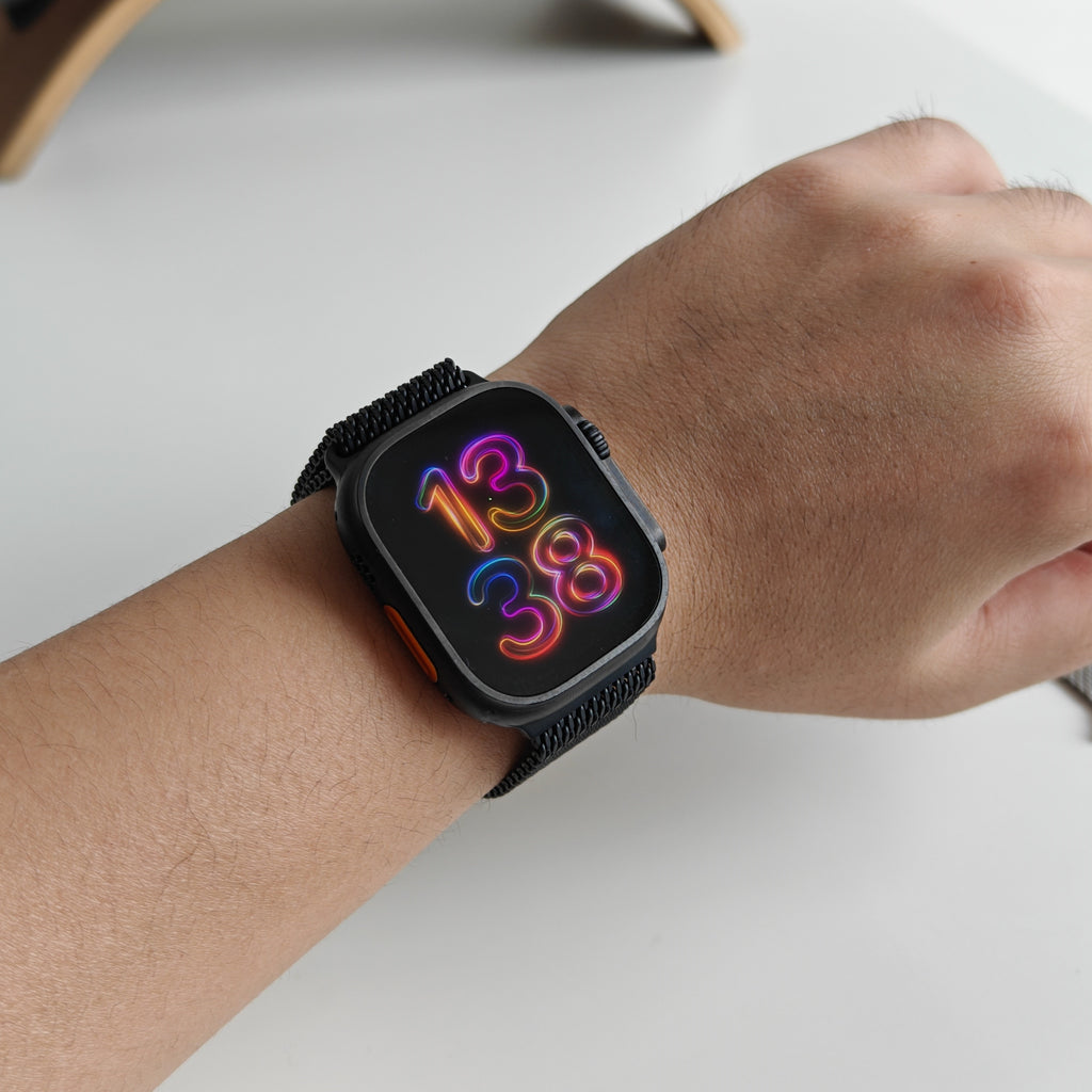 Titanium Milanese silicone watch strap, Suitable for Apple Watch Ultra2/3