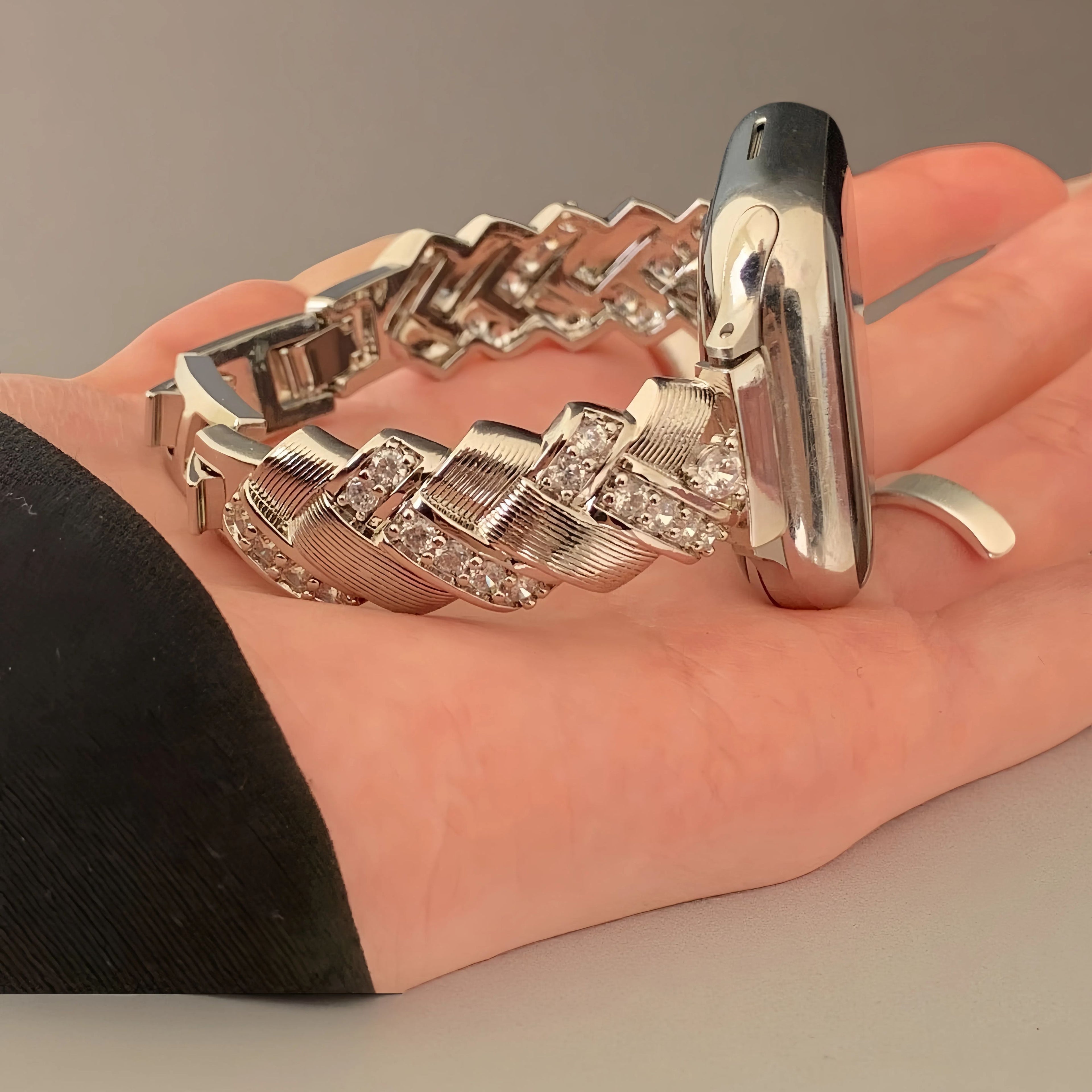 Wheat grain metallic effect watch strap,Suitable for Apple Watch