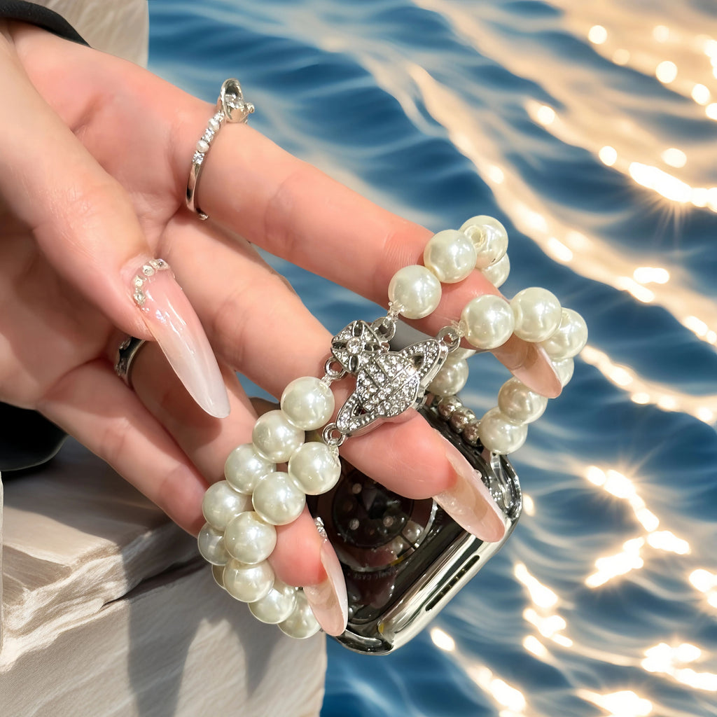 Pearl Saturn bracelet strap - suitable for Apple watches
