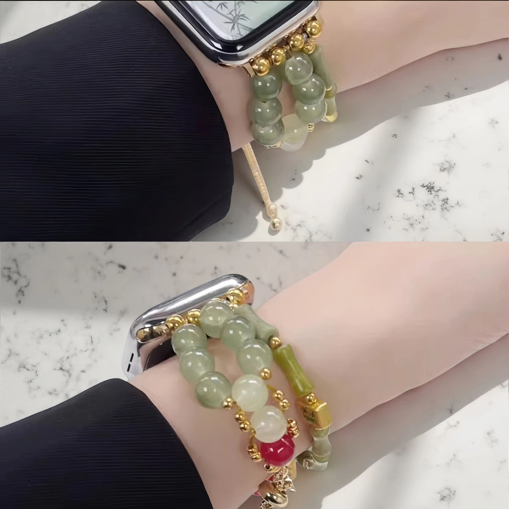 Chinese-style bamboo-joint Chinese-style watch strap, suitable for Apple Watch,Adjustable length