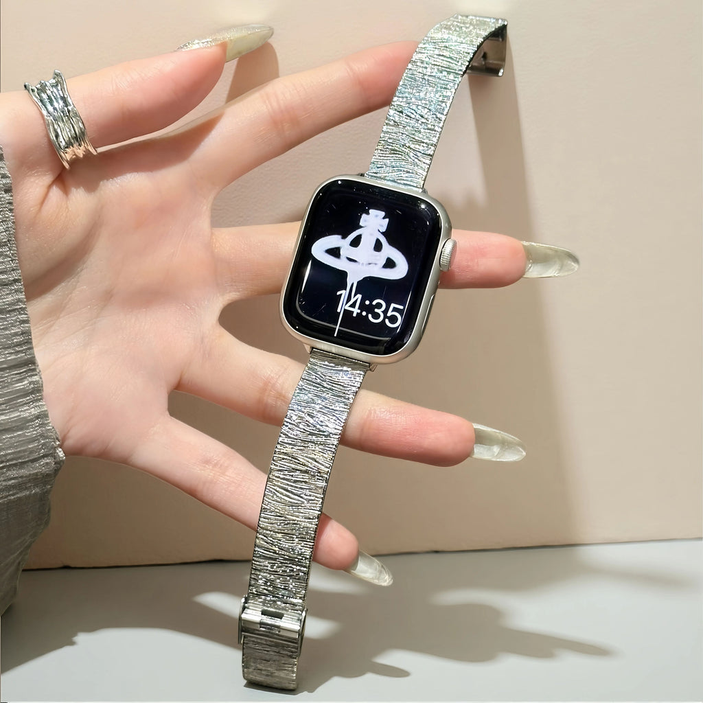 Specialty texture pattern stainless steel slim style watch bands for Apple Watch