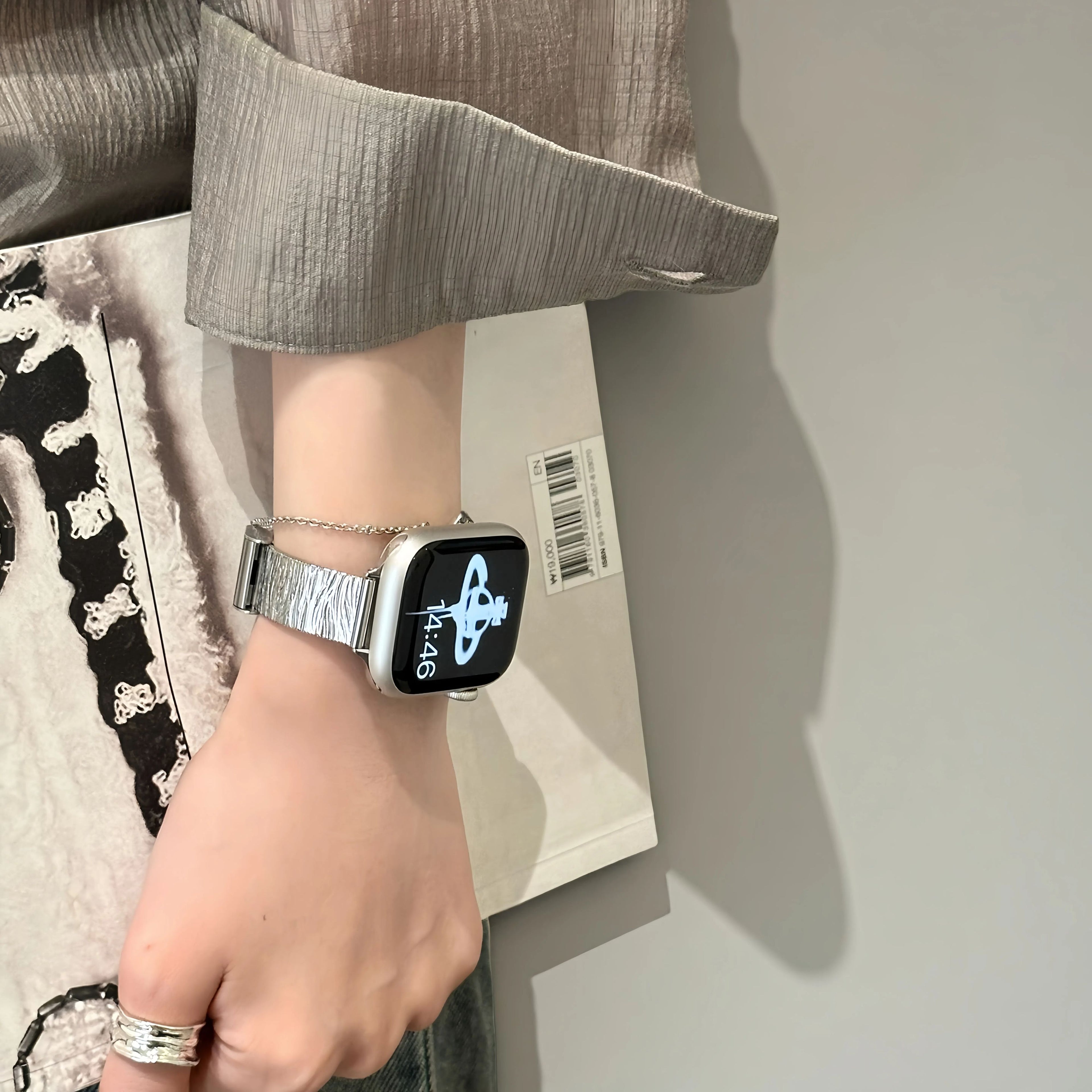 Specialty texture pattern stainless steel slim style watch bands for Apple Watch