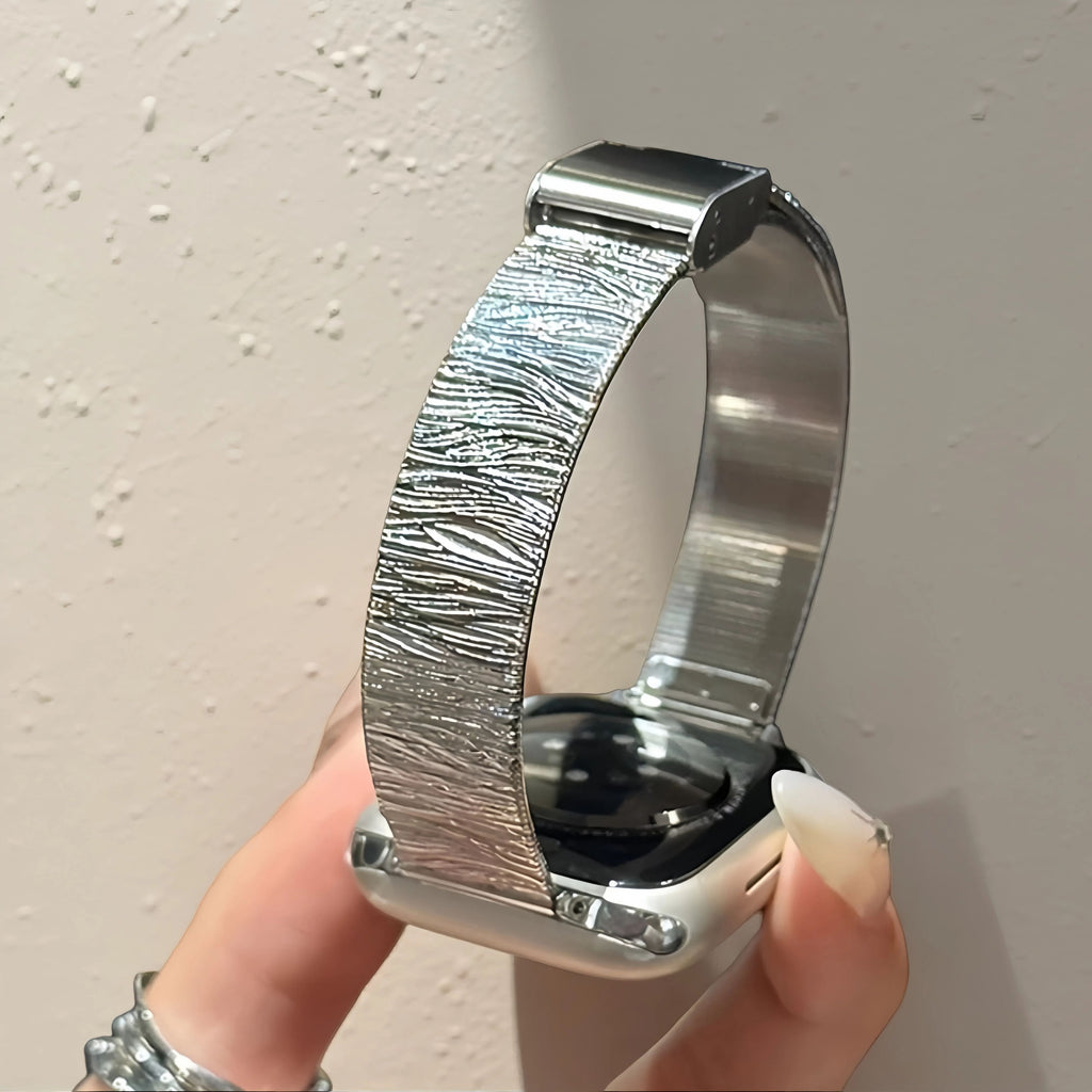 Specialty texture pattern stainless steel slim style watch bands for Apple Watch