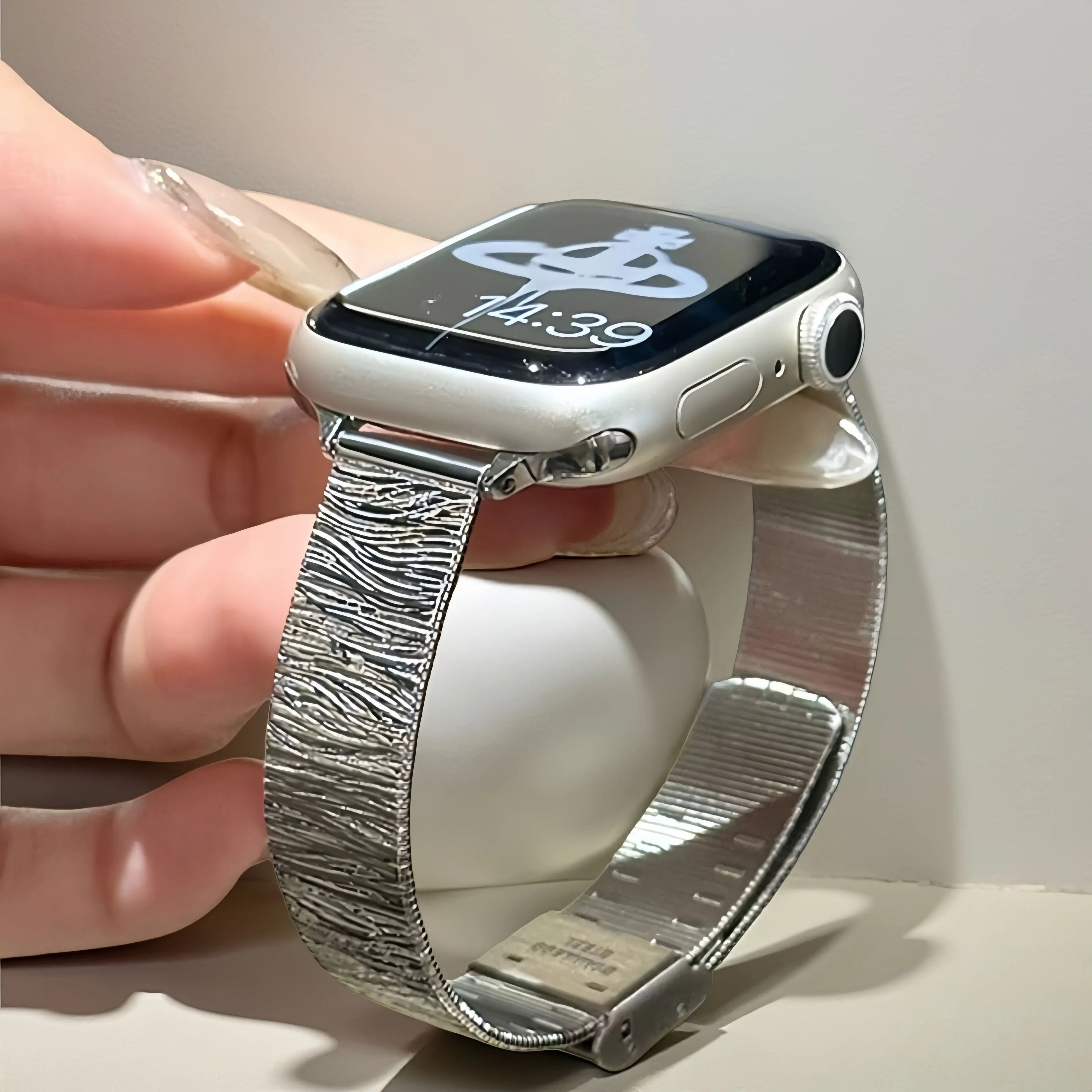 Specialty texture pattern stainless steel slim style watch bands for Apple Watch