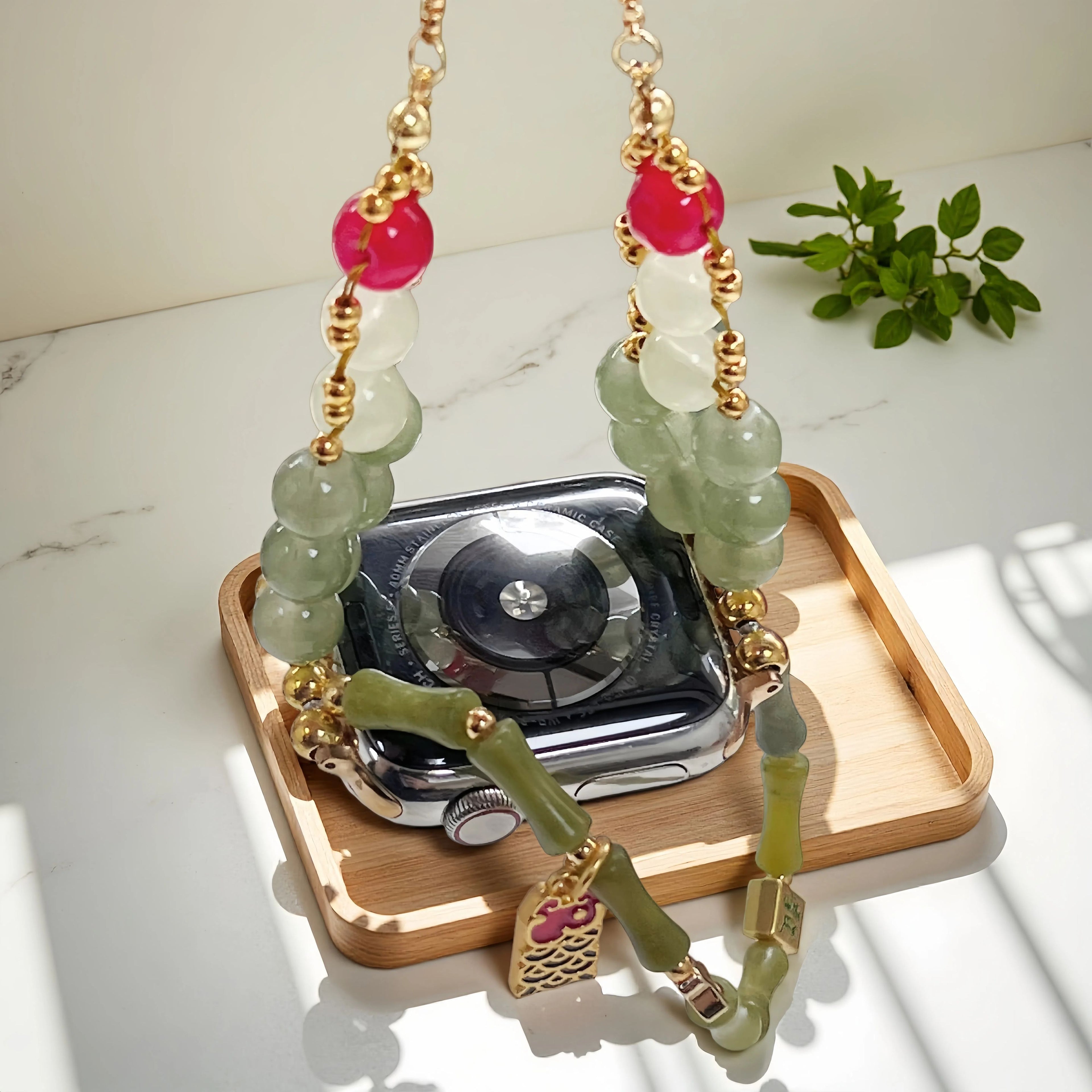 Chinese-style bamboo-joint Chinese-style watch strap, suitable for Apple Watch,Adjustable length