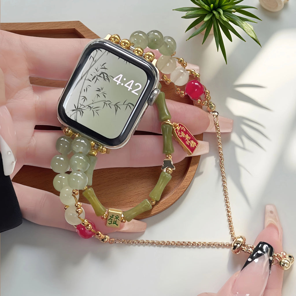 Chinese-style bamboo-joint Chinese-style watch strap, suitable for Apple Watch,Adjustable length