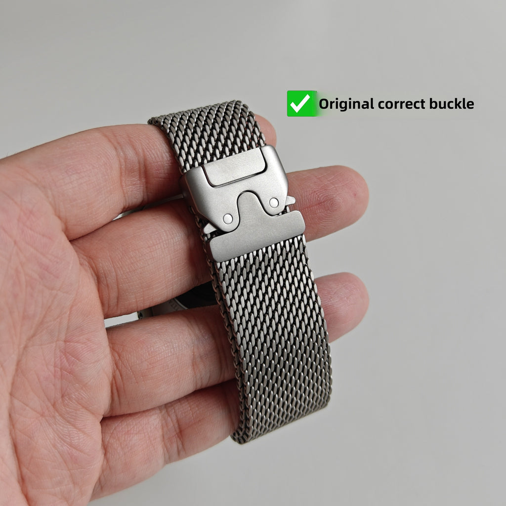 Titanium Milanese silicone watch strap, Suitable for Apple Watch Ultra2/3