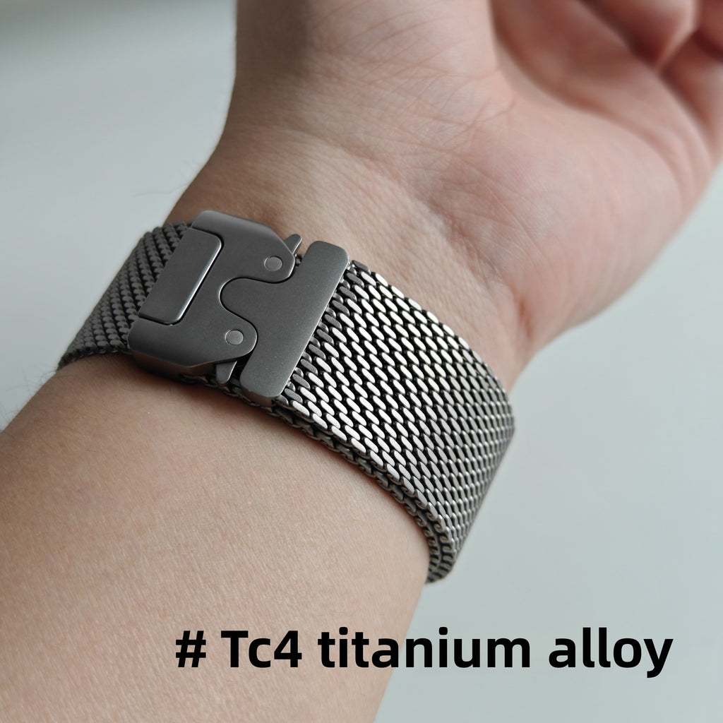 Titanium Milanese silicone watch strap, Suitable for Apple Watch Ultra2/3