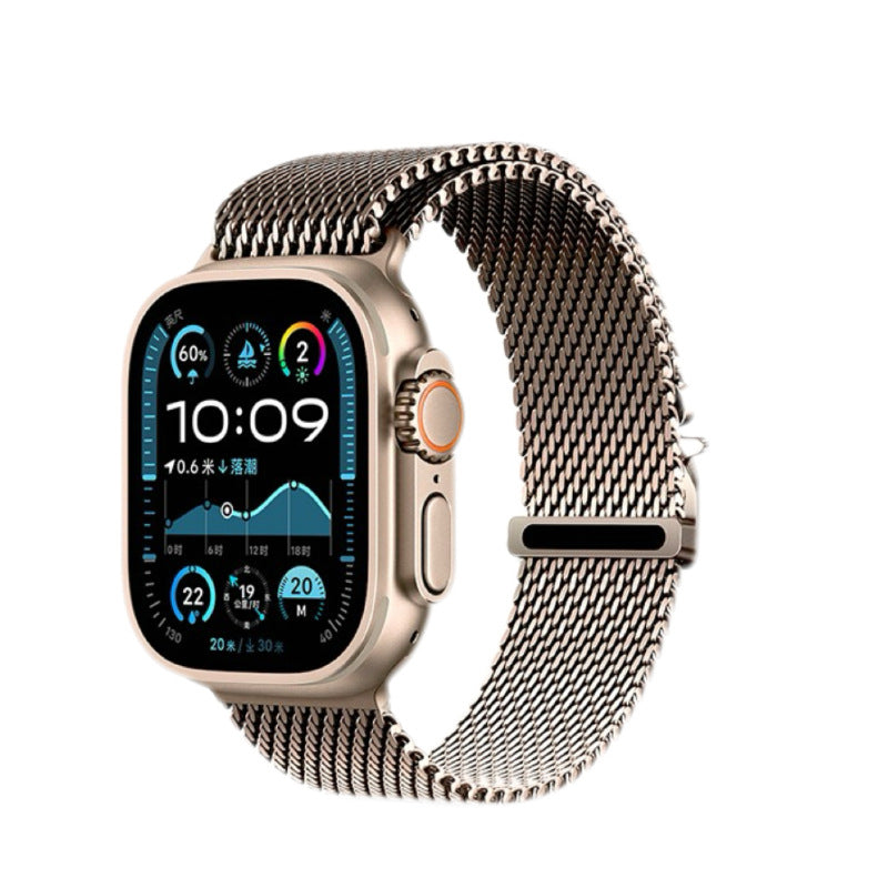 Pure titanium metal Milanese Apple watch strap